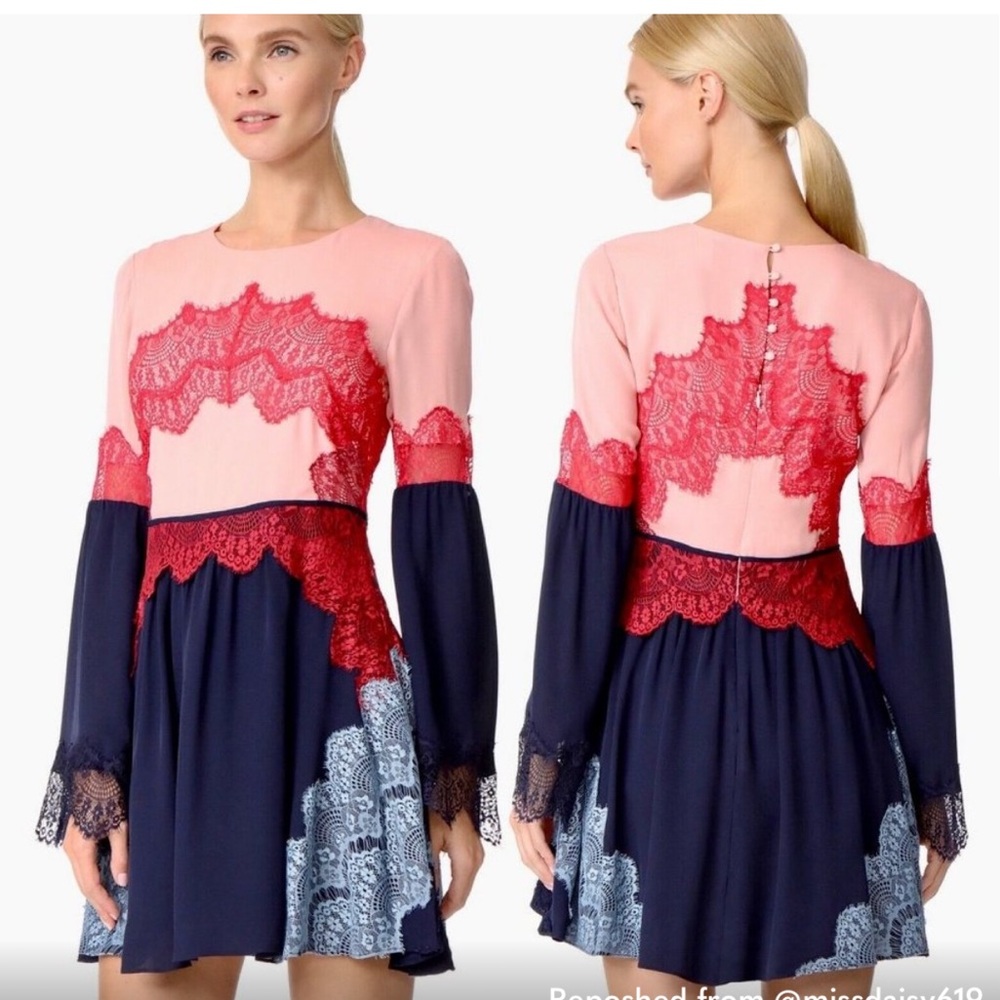NWT Tanya Taylor Silk/Lace Cyra Mini Dress 4